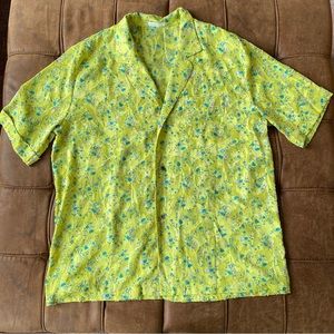 6397 flower print short sleeve shirt size L